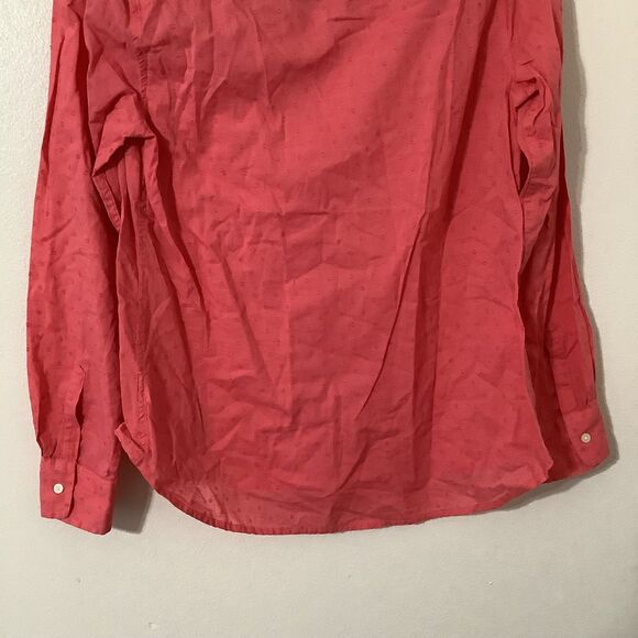 Gap Coral Polka Dot Lightweight Casual School Boyfriend Fit Button Down Shirt S - Picture 7 of 7